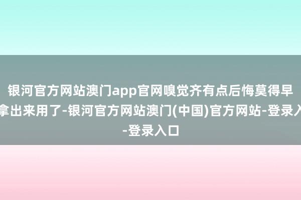 银河官方网站澳门app官网嗅觉齐有点后悔莫得早早拿出来用了-银河官方网站澳门(中国)官方网站-登录入口