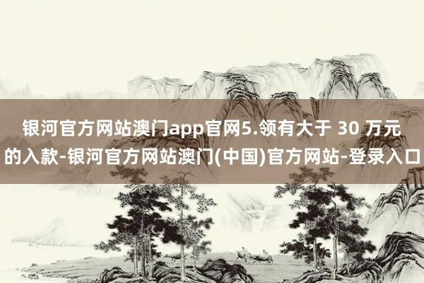 银河官方网站澳门app官网5.领有大于 30 万元的入款-银河官方网站澳门(中国)官方网站-登录入口