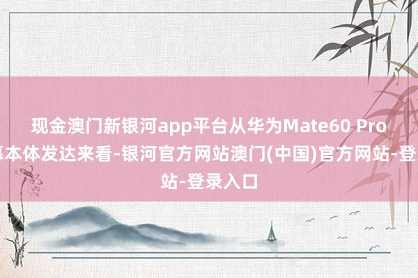 现金澳门新银河app平台从华为Mate60 Pro的屏幕本体发达来看-银河官方网站澳门(中国)官方网站-登录入口