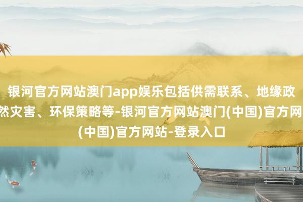 银河官方网站澳门app娱乐包括供需联系、地缘政事风险、当然灾害、环保策略等-银河官方网站澳门(中国)官方网站-登录入口