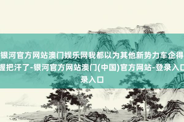 银河官方网站澳门娱乐网我都以为其他新势力车企得握把汗了-银河官方网站澳门(中国)官方网站-登录入口