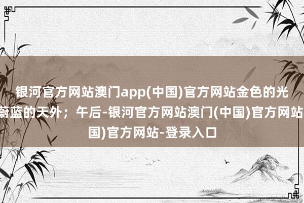银河官方网站澳门app(中国)官方网站金色的光照烘托着蔚蓝的天外；午后-银河官方网站澳门(中国)官方网站-登录入口