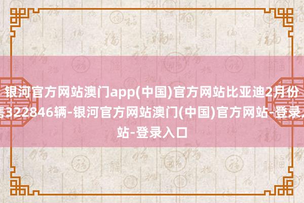 银河官方网站澳门app(中国)官方网站比亚迪2月份销售322846辆-银河官方网站澳门(中国)官方网站-登录入口